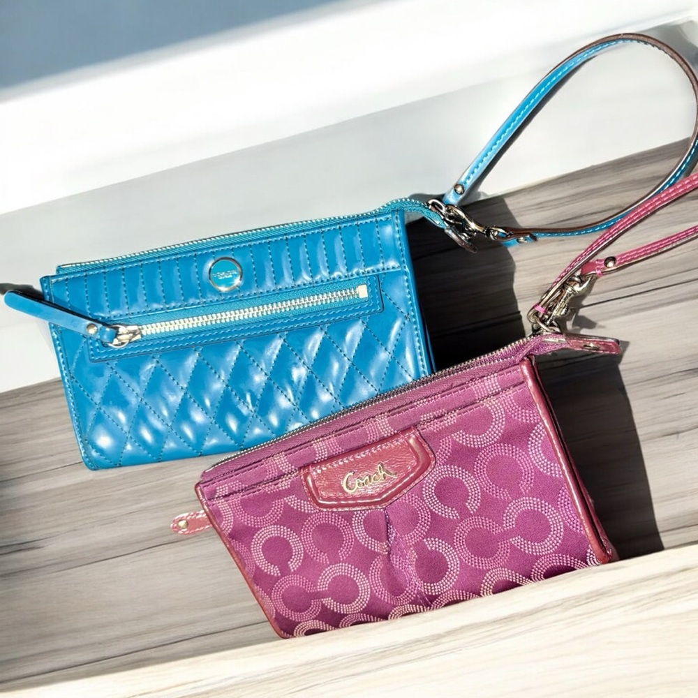 Coach Vibrant Blue and Pink Wristlets